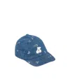 Bonpoint Cherry-print Denim Cotton Cap In Blue