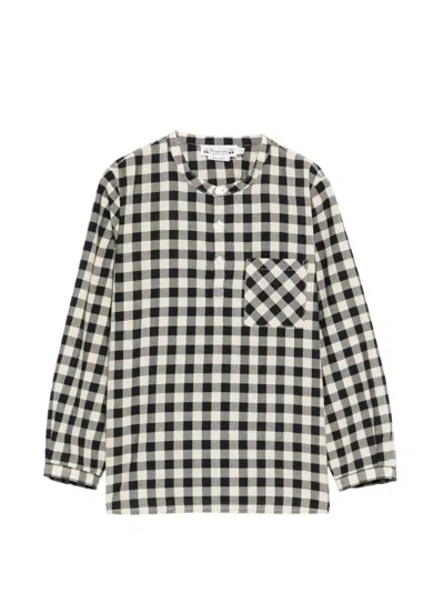Bonpoint Kids' Artiste Checked-pattern Pocket Shirt In Black