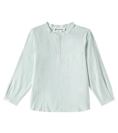 Bonpoint Kids' Artiste Cotton Shirt In Green