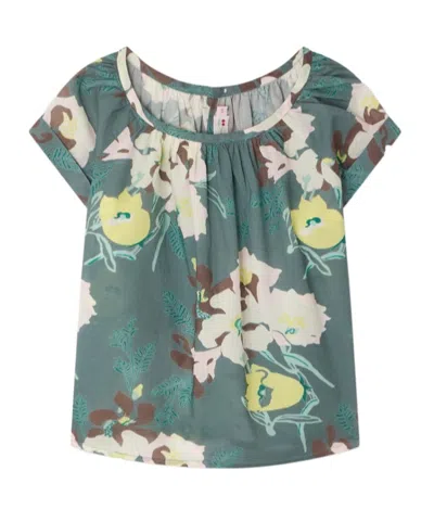 Bonpoint Kids' Augustina Blouse In Organic Cotton In Green