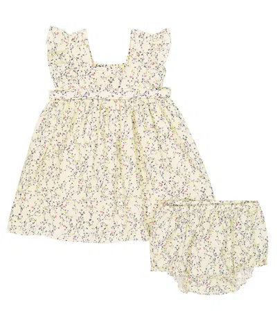Bonpoint Baby Alexandrina Dress And Bloomers Set In Fl Ivoire