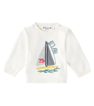 Bonpoint Baby Almire Cotton And Cashmere Sweater In Ec Blanc Lait