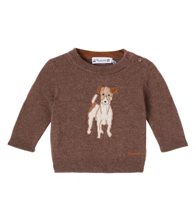 Bonpoint Kids' Baby Almire Intarsia Cashmere Sweater In Brown