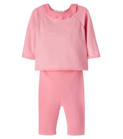 Bonpoint Baby Anisa Cotton Shirt And Pants Set In Pink