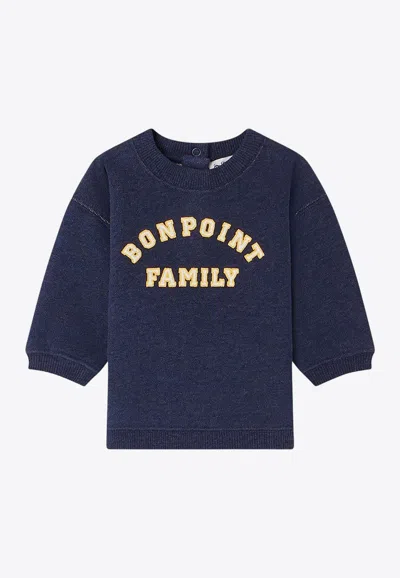 Bonpoint Babies' Dady Cotton Sweatshirt In Blue