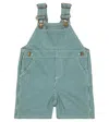 Bonpoint Baby Casper Denim Overalls In Vert Anglais