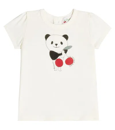 Bonpoint Baby Cira Printed Cotton T-shirt In Upb Blanc Lait