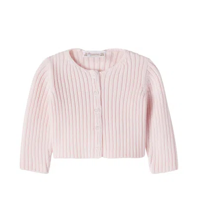 Bonpoint Baby Esil Cotton And Cashmere Cardigan In Pink