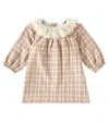 Bonpoint Baby Flavili Lace-trimmed Checked Dress In Pink