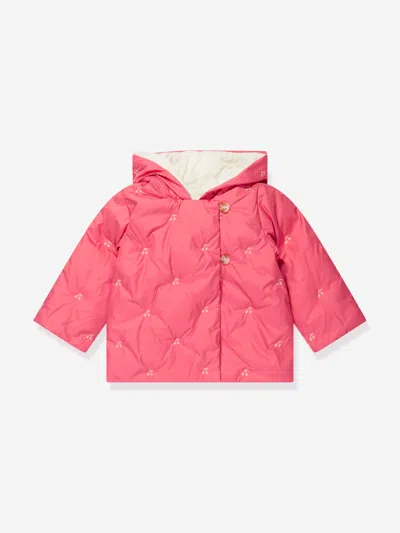 Bonpoint Babies' Girls Pink Padded Cherry Jacket In Red
