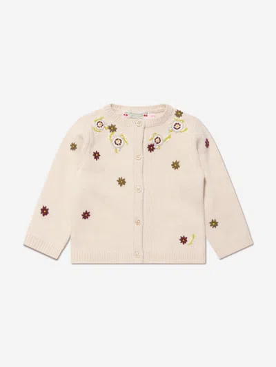 Bonpoint Baby Girls Telnie Wool Cardigan In Neutral