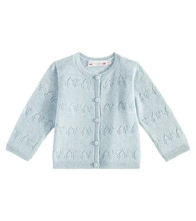 Bonpoint Baby Gwenoli Cashmere Cardigan In Blue