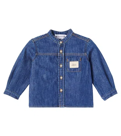 Bonpoint Kids' Baby Jace Denim Shirt In Blue