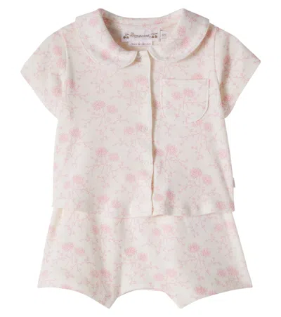 Bonpoint Baby Laelia Cotton Shirt And Shorts Set In Pink