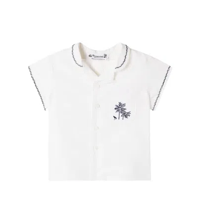 Bonpoint Baby Lennard Embroidered Cotton Shirt In White