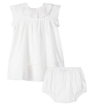 Bonpoint Baby Lenou Lace-trimmed Cotton Dress In White