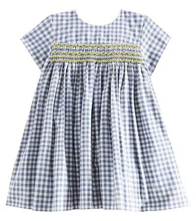 Bonpoint Baby Maruska Gingham Cotton Dress In Grey