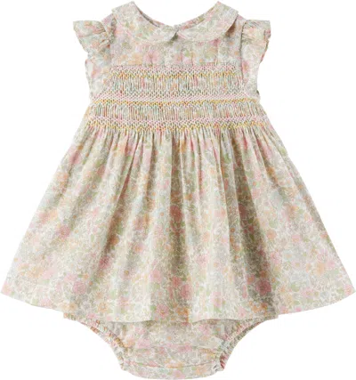 Bonpoint Baby Multicolor Eleanore Smocked Dress & Bloomers Set In 523b Fl Make Up