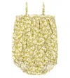 Bonpoint Baby Nèfle Floral Cotton Romper In Fleurs Tilleul
