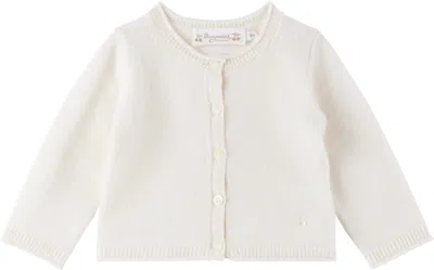 Bonpoint Baby Off-white Cashmere Cardigan In 102 Upb Blanc Lait