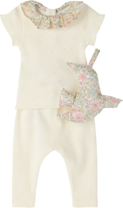 Bonpoint Baby Off-white Daisie Pyjama Set In 003 Ecru