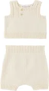 Bonpoint Baby Off-white Elsie Tank Top & Shorts Set In 031 Vanille