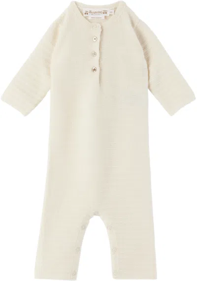 Bonpoint Baby Off-white Gillis Jumpsuit In 002 Blanc Lait