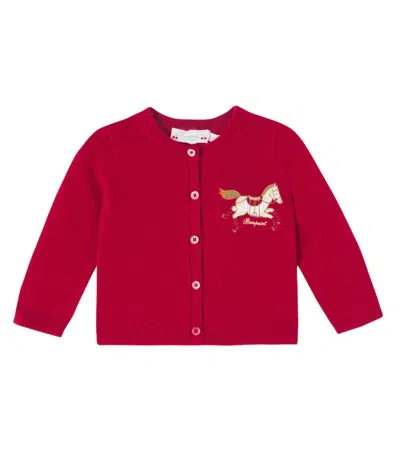 Bonpoint Baby Teyana Cashmere Cardigan In Red