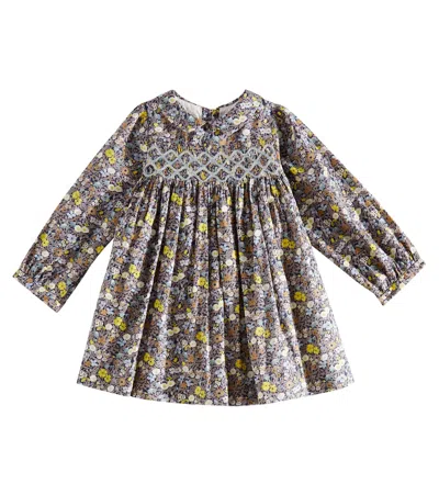 Bonpoint Baby Trinité Floral Smocked Cotton Dress In Multicoloured