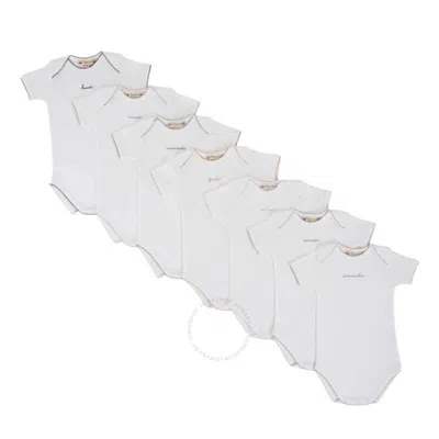 Bonpoint Baby White Day-of-the-week Onesies