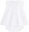 Bonpoint Baby White Nuage Dress & Bloomers Set In Blanc