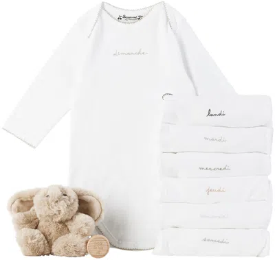 Bonpoint Baby White Weekly Bodysuit Set In 032 Or