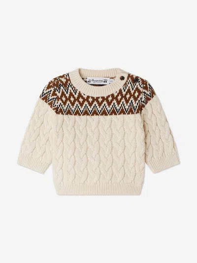 Bonpoint Kids' Cable-knit Patterned Sweater Knitwear In Multi