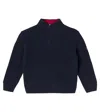 Bonpoint Baldo Wool Zip-up Sweater In Blue
