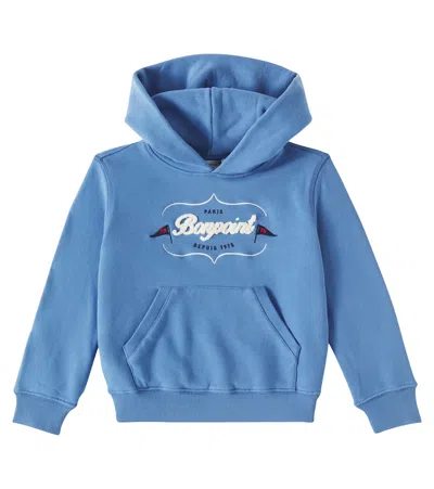 Bonpoint Kids' Barack Embroidered Cotton Hoodie In Blue