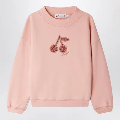 Bonpoint Bart Pink Sweatshirt With Cherry Liberty Fabric