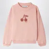 Bonpoint Bart Pink Sweatshirt With Cherry Liberty Fabric