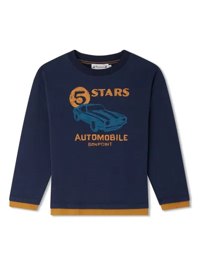 Bonpoint Kids' Bartholome Car-print T-shirt In Blue
