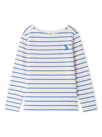 Bonpoint Kids' Baudelaire Striped Cotton T-shirt In White