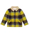 Bonpoint Baya Wool-blend Tartan Coat In Ca Jaune Acide