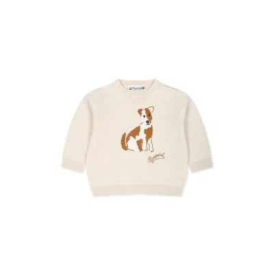 Bonpoint Beige Sweater For Babykids With Dog