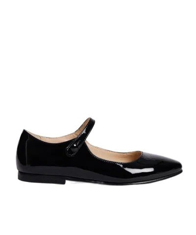Bonpoint Kids' Belinda Pointed-toe Leather Ballerinas In Black