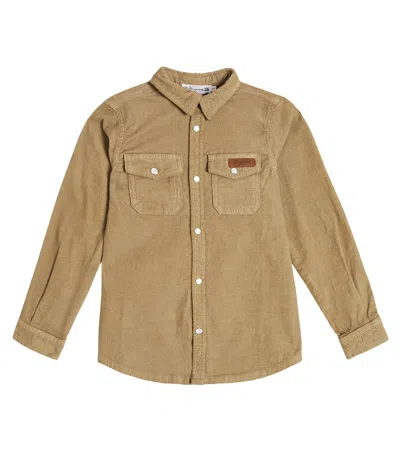Bonpoint Kids' Berlin Cotton Corduroy Shirt In Brown