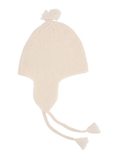 Bonpoint Kids' Unisex Baby Cashmere Beanie Hat With Pompoms In Neutral