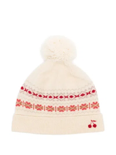 Bonpoint Kids' Jouma Wool Blend Beanie With Pompom In Neutral