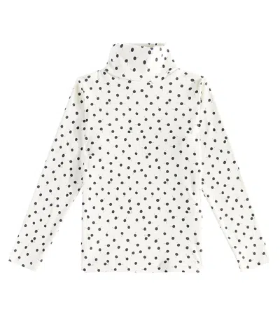 Bonpoint Kids' Beryl Polka-dot Cotton Jersey Top In Multicoloured