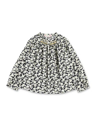 Bonpoint Kids'  Biancarosa Floral Liberty Cotton Blouse In Black