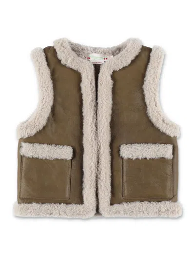 Bonpoint Bibi Leather Vest In Chataigne