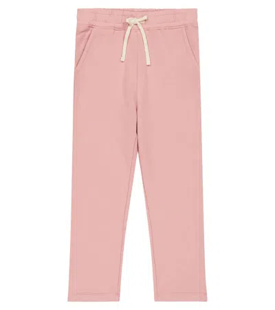 Bonpoint Kids' Birdy Cotton Jersey Sweatpants In Rose Fard