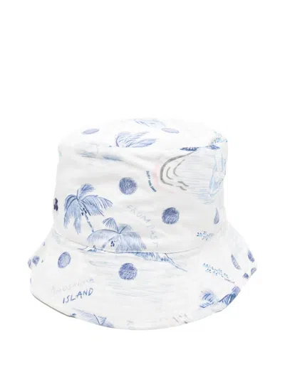 Bonpoint Kids' Bob Theana Printed Bucket Hat In White